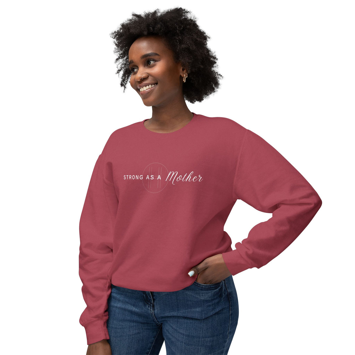 Strong As A Mother Comfort Colors Crewneck Sweatshirt