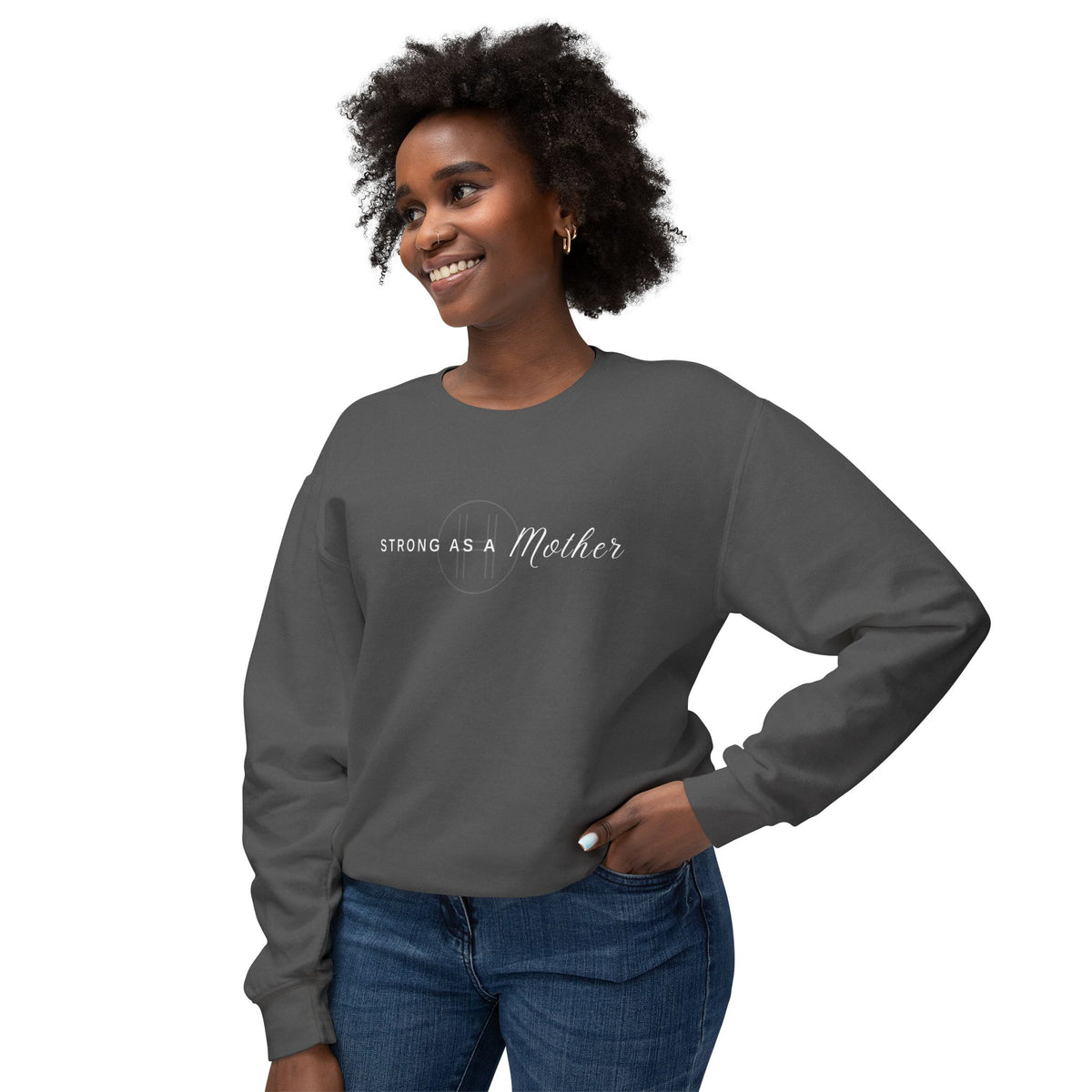 Strong As A Mother Comfort Colors Crewneck Sweatshirt